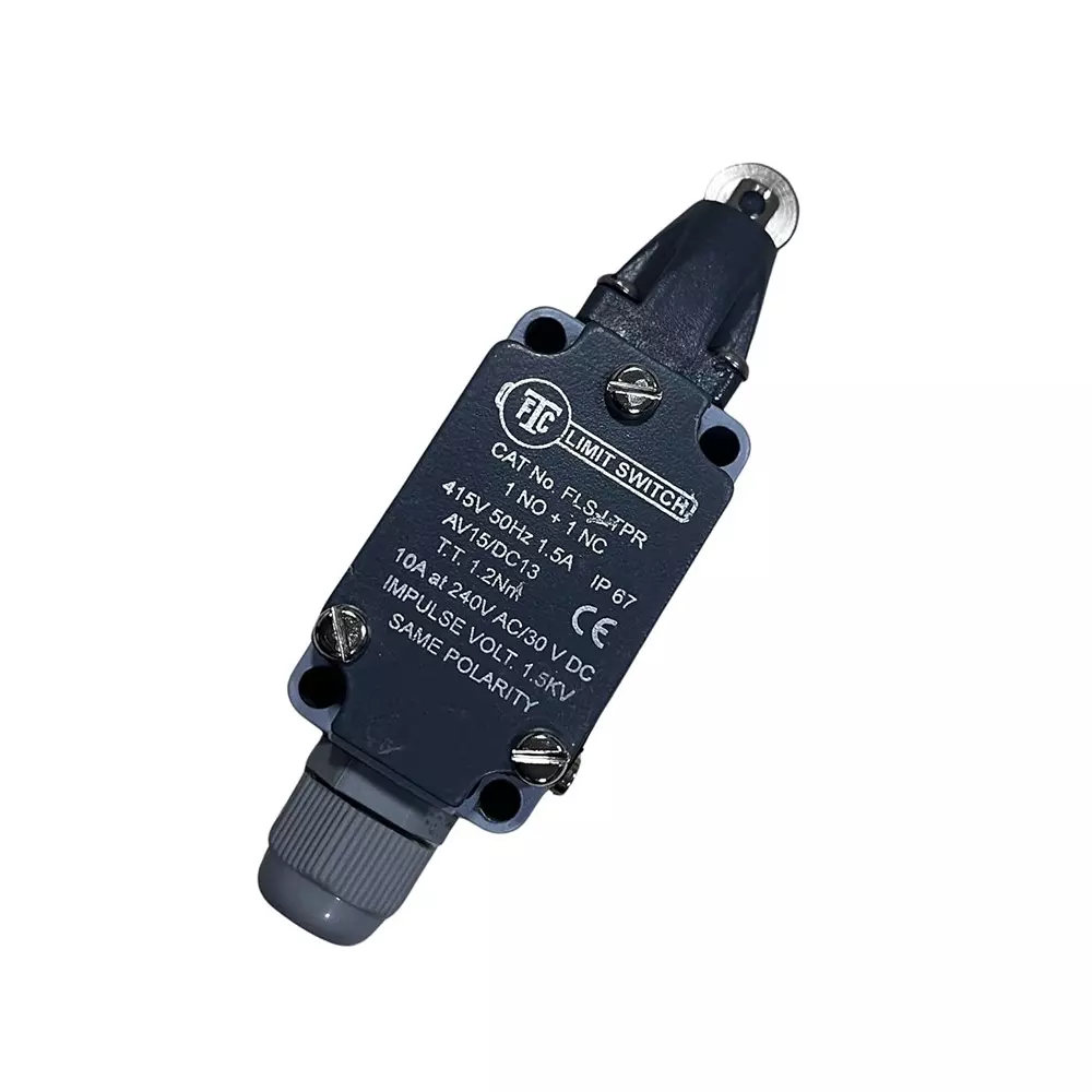 FTC Oil Tight Limit Switch Top Push Lever 16x4 mm with 1NO+1NC Auxiliary Contacts, FLS-LTPR