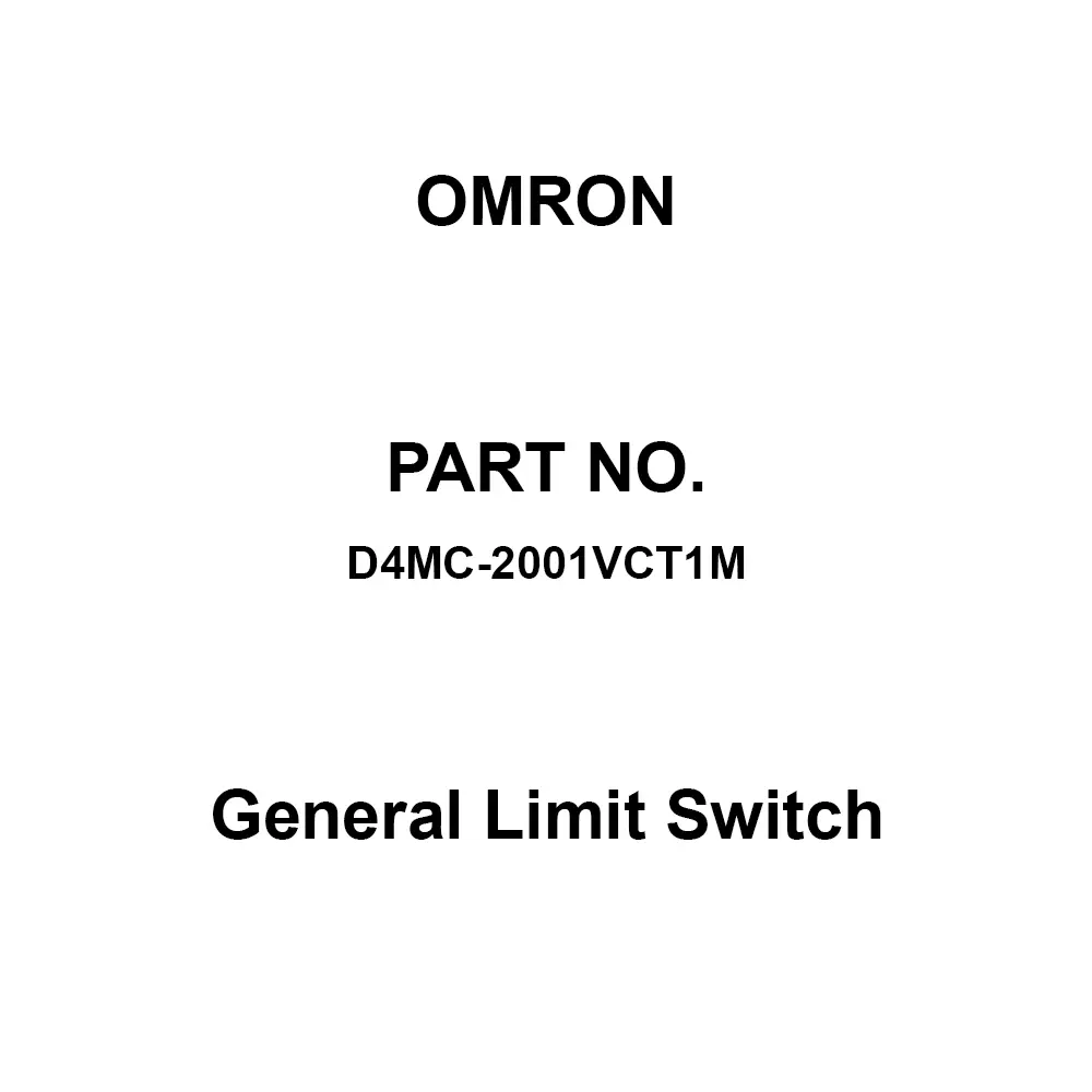 Omron General Limit Switch 100 mΩ Or More with DC 500 V, D4MC-2001VCT1M