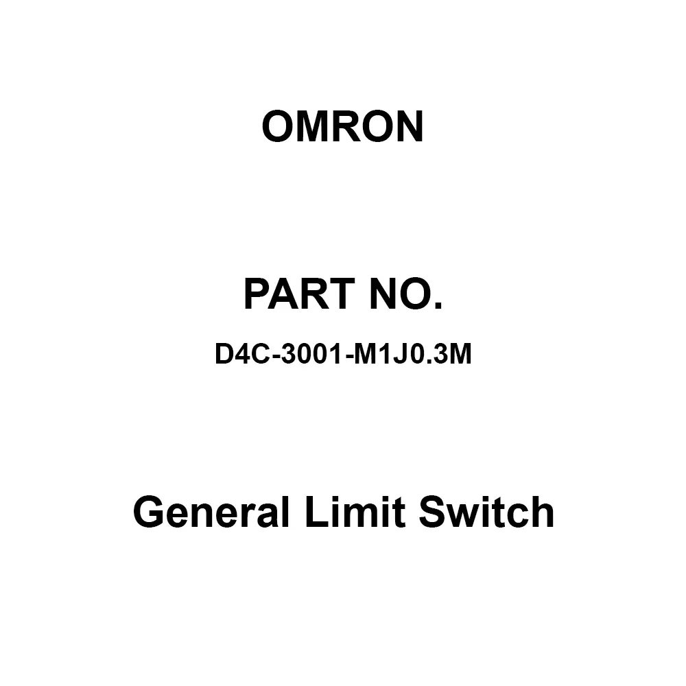 Omron General Limit Switch 100 mΩ Or More with DC 500 V Mega, D4C-3001-M1J0.3M
