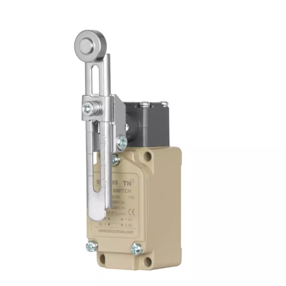 TNI Adjustable Roller Lever Limit Switch Heavy Duty Aluminum Die Cast Body and 2.72 Kg Operating Force, SLZ-208S