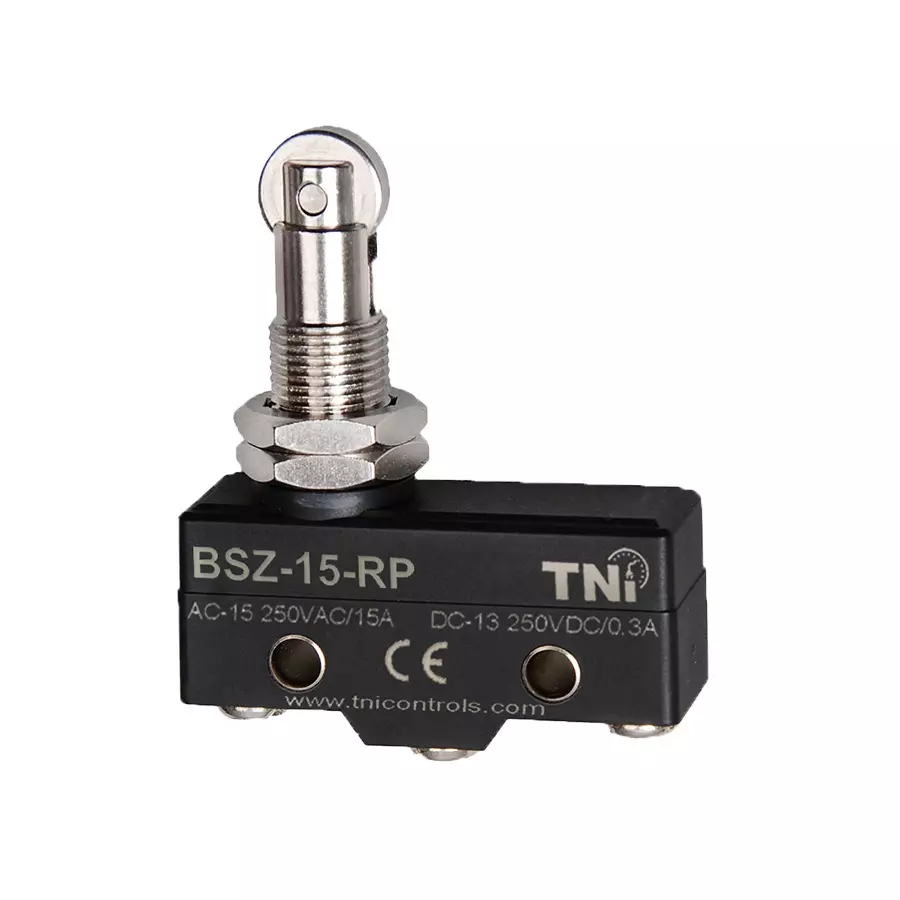 TNI Roller Pin Plunger Basic Limit Switch High Grade ABS Plastic Body and 2.45 to 3.43 N Operating Force, BSZ-15-RP