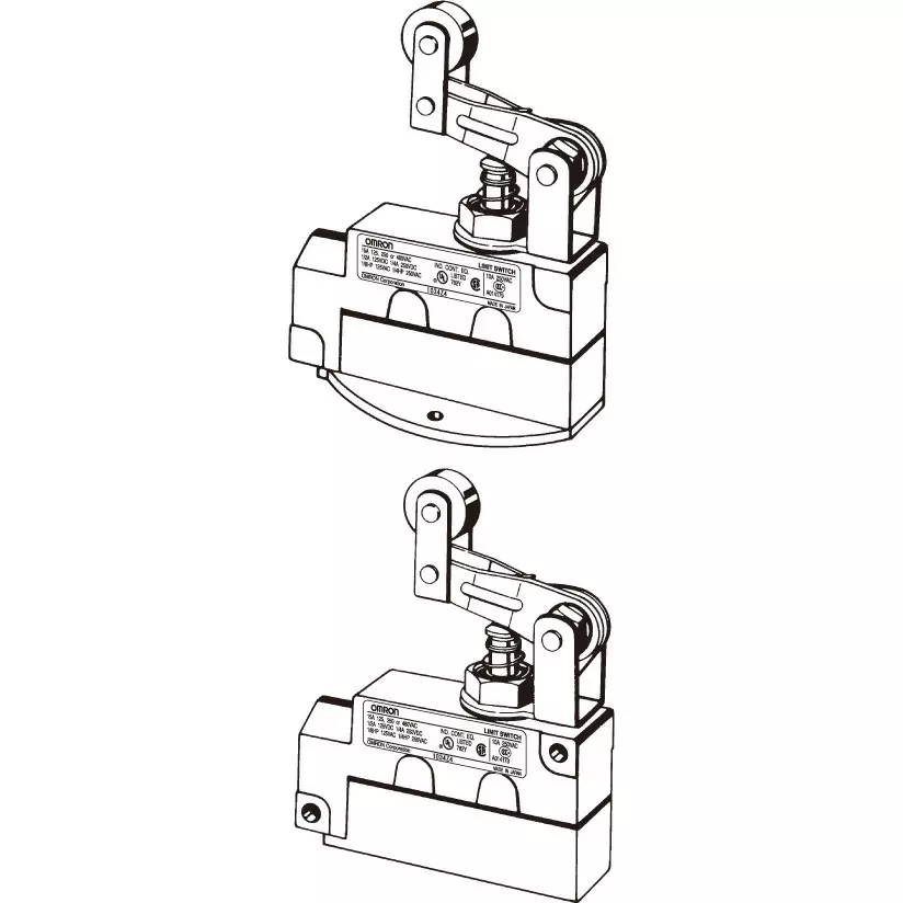 Omron Regular-Use Enclosed Switch Side Diagonal Mount ZV2 One-Way Roller/Arm Lever, ZV2-QA277-2
