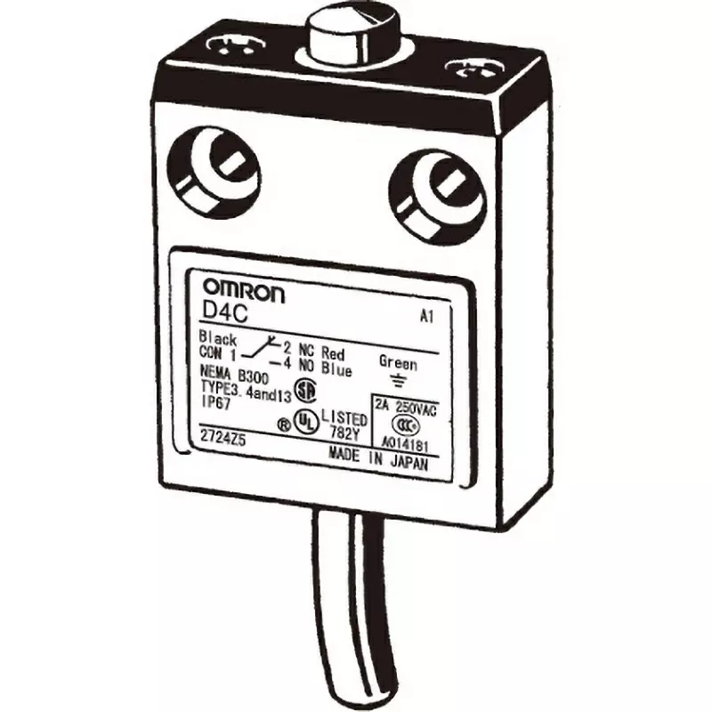 Omron Compact Limit Switch D4C General-Purpose Vertical Pin Plunger Type, D4C-3001-DK1EJ10
