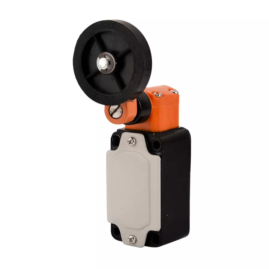 Avon Narrow Oil Tight Limit Switch with Crank Rubber Roller Lever Normal Action 38 mm Length & 40 mm Dia 1 NO + 1 NC, B-404/30/38/76-RRL(40/50)