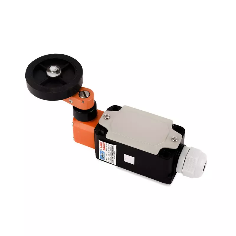 Avon Narrow Oil Tight Limit Switch with Crank Rubber Roller Lever Normal Action 38 mm Length & 40 mm Dia 1 NO + 1 NC, B-404/30/38/76-RRL(40/50)