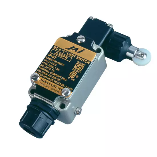 JAIBALAJI BC9 ‘T’ Series Oil Tight Limit Switch With Side Push Roller Type 1 NO + 1 NC Contact, JLSSPR