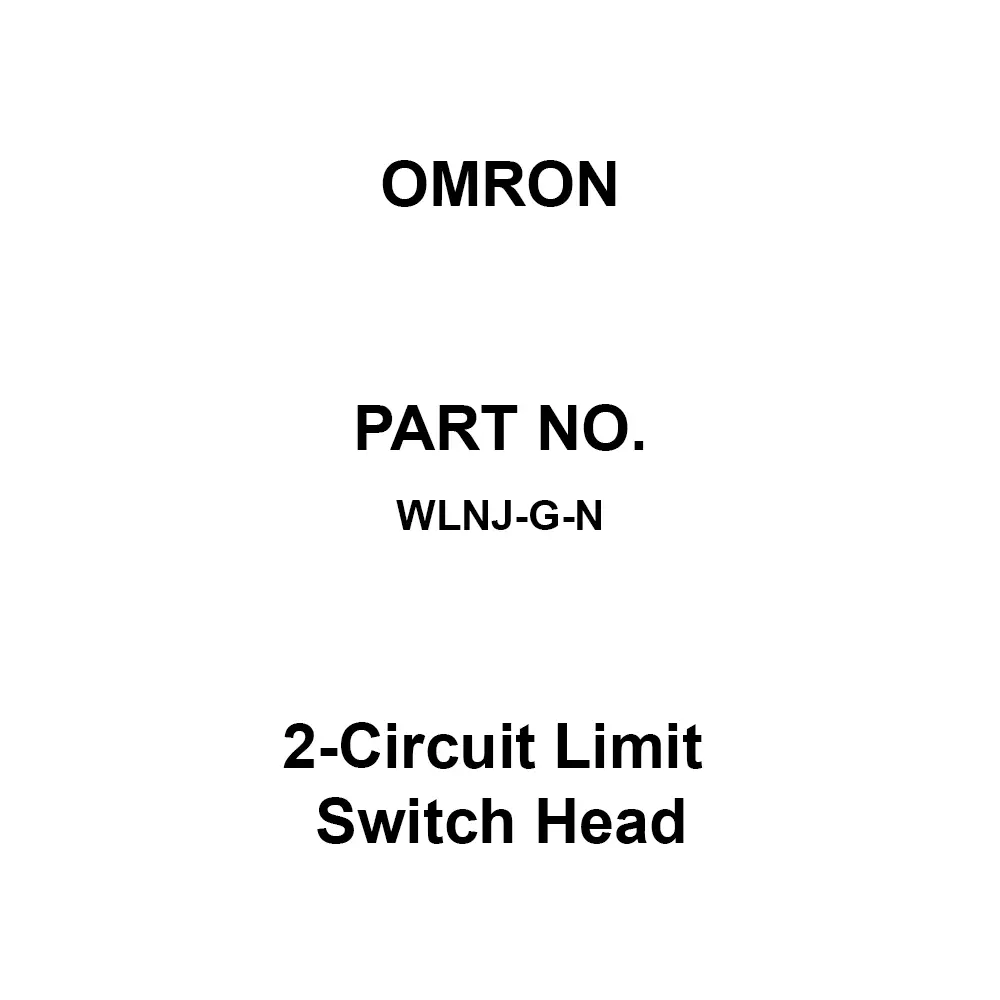 Omron 2-Circuit Limit Switch Head 100 mΩ Or More with DC 500 V, WLNJ-G-N