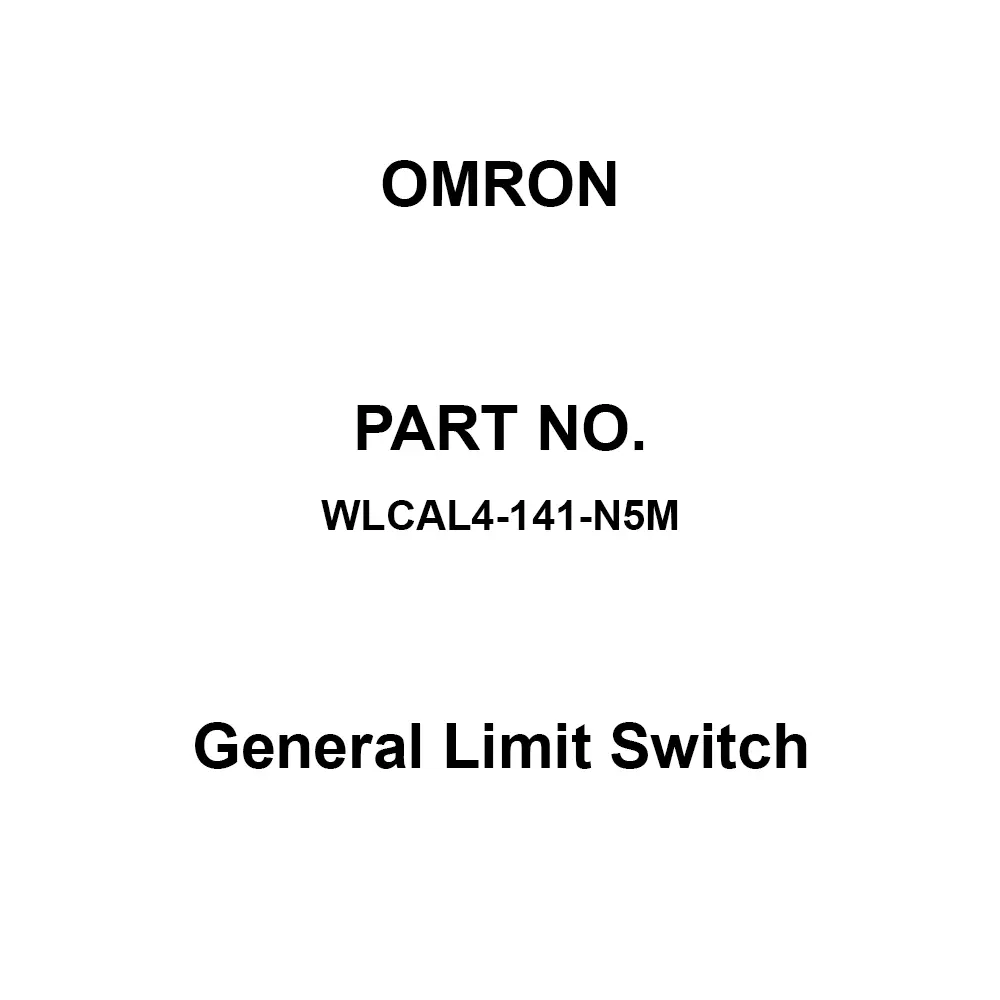 Omron General Limit Switch 100 mΩ Or More with DC 500 V, WLCAL4-141-N5M