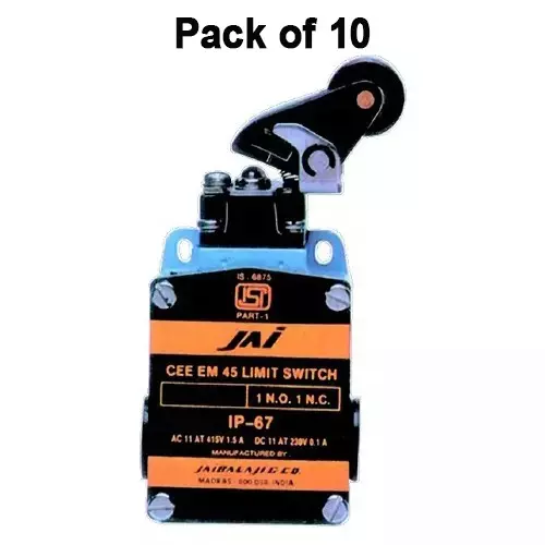 jai-balaji-cee-em-45-series-limit-switch-with-angular-roller-lever-normal-1no-1nc-contact-10-amp-continuous-current-45-81-pack-of-10