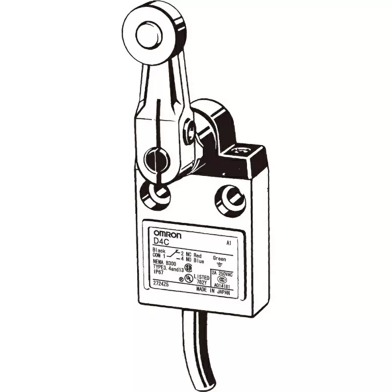 Omron Compact Limit Switch Roller Lever Type (High Sensitivity Type) 1c Contact Configuration, D4C-3424