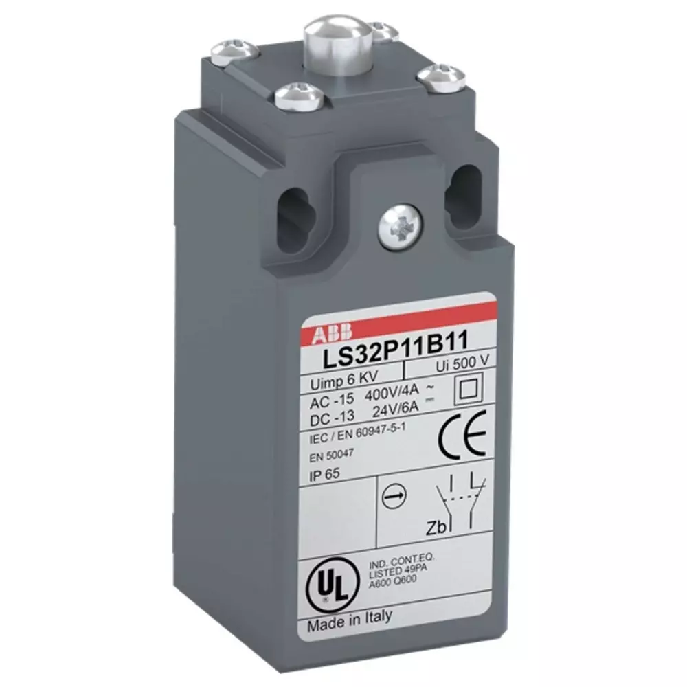 ABB Roller Lever Limit Switch, 1NO/1NC, IP66, Zinc Alloy Housing, 400 V AC ac Max, 1SBV012211R1211