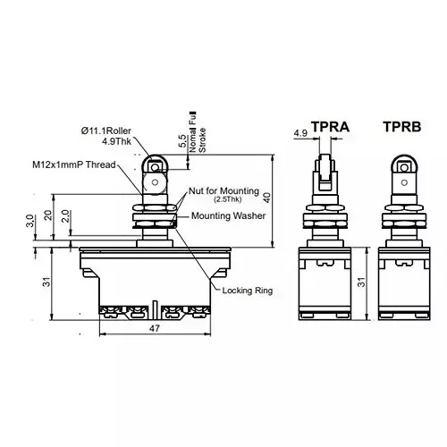 jai-balaji-precision-limit-switch-with-top-push-roller-1no1nc-contact-600-v-ac-insulation-voltage-15-amp-thermal-current-jo1tpra-pack-of-10
