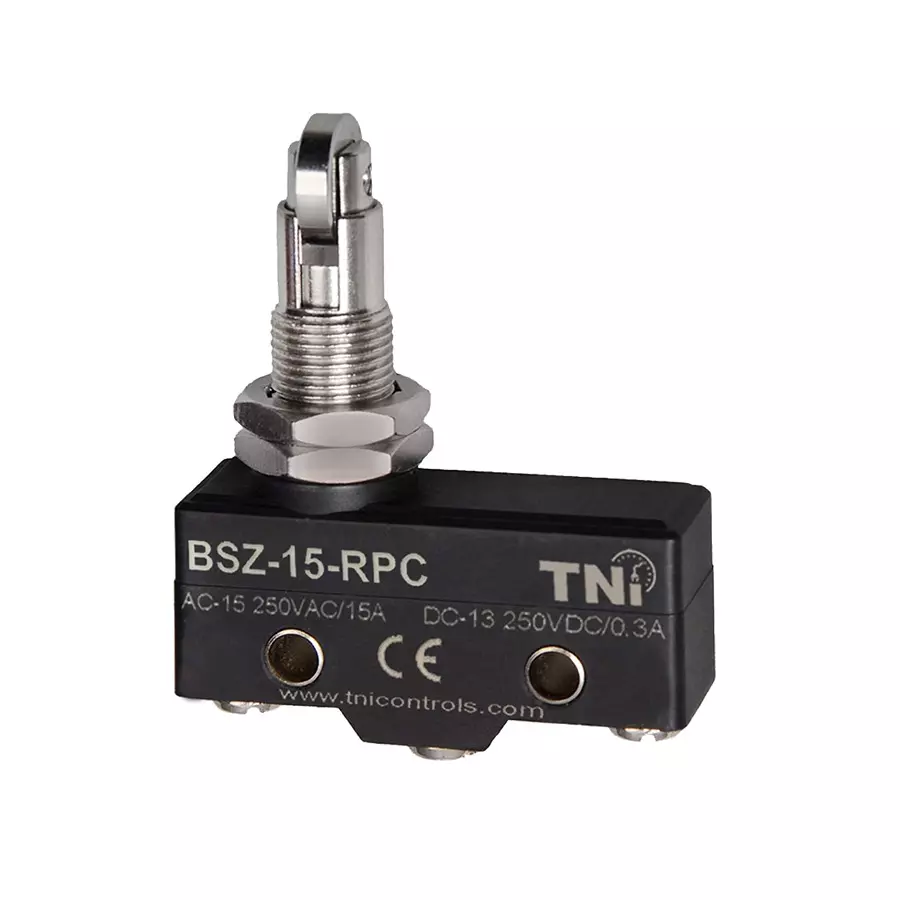 TNI Cross Roller Pin Plunger Basic Limit Switch High Grade ABS Plastic Body and 2.45 to 3.43 N Operating Force, BSZ-15-RPC