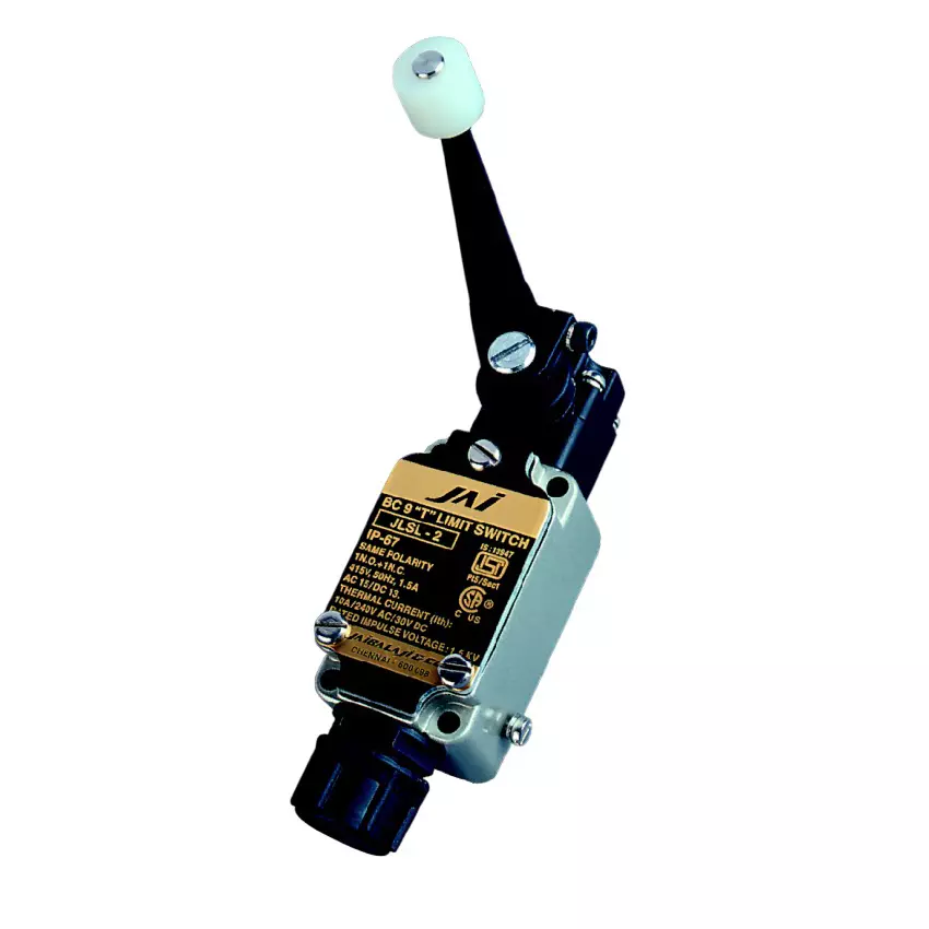 JAIBALAJI BC9 ‘T’ Series Oil Tight Limit Switch With Roller Lever 76 mm Length 1 NO + 1 NC Contact, JLSL - 2(M)