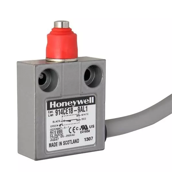 Honeywell Limit Switch Non-Illuminated Cable Termination 5 Amp Plunger Actuator 28 V DC, 914CE18-9AL1