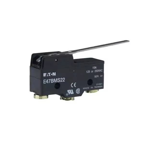 EATON Limit Switch Non-Illuminated Screw Termination 15 & 6 Amp Lever Actuator 30 V DC, E47BMS22