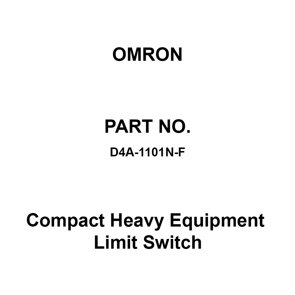 Omron Compact Heavy Equipment Limit Switch 100 mΩ or more DC 500 V, D4A-1101N-F
