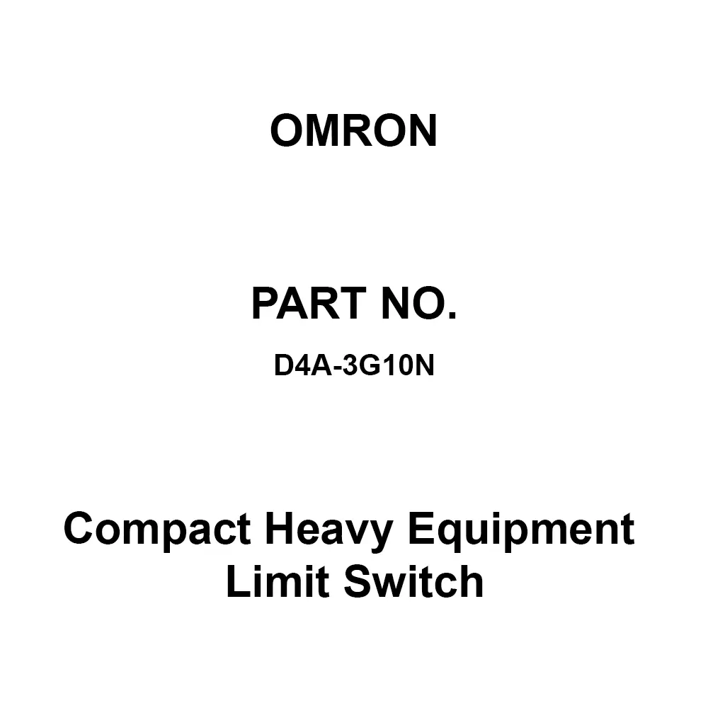 Omron Compact Heavy Equipment Limit Switch 100 mΩ or more DC 500 V, D4A-3G10N