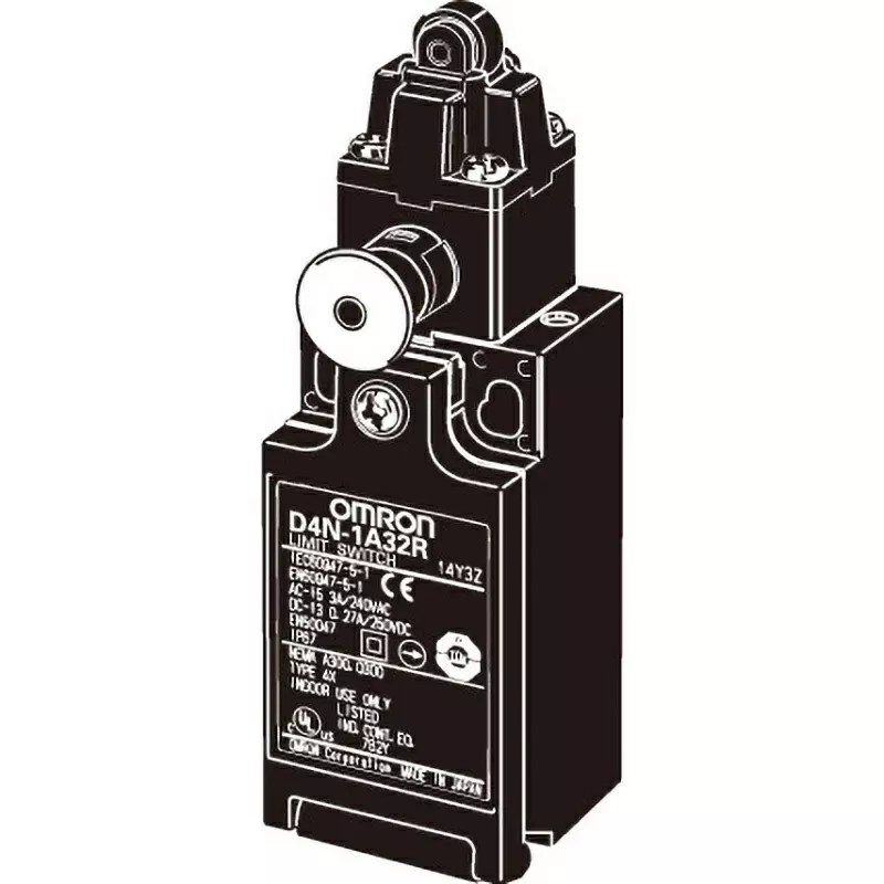 Omron Compact Pull Reset Safety Limit Switch Roller Plunger Type, D4N-4A32R