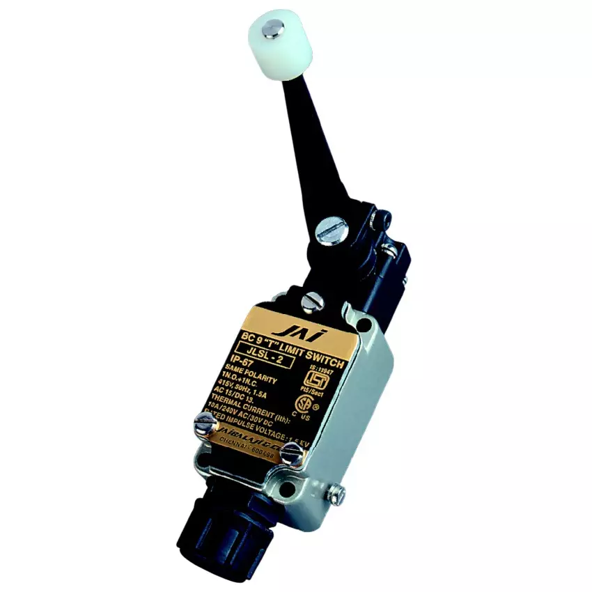 JAIBALAJI BC9 ‘T’ Series Oil Tight Limit Switch With Roller Lever 64 mm Length 1 NO + 1 NC Contact, JLSL -4