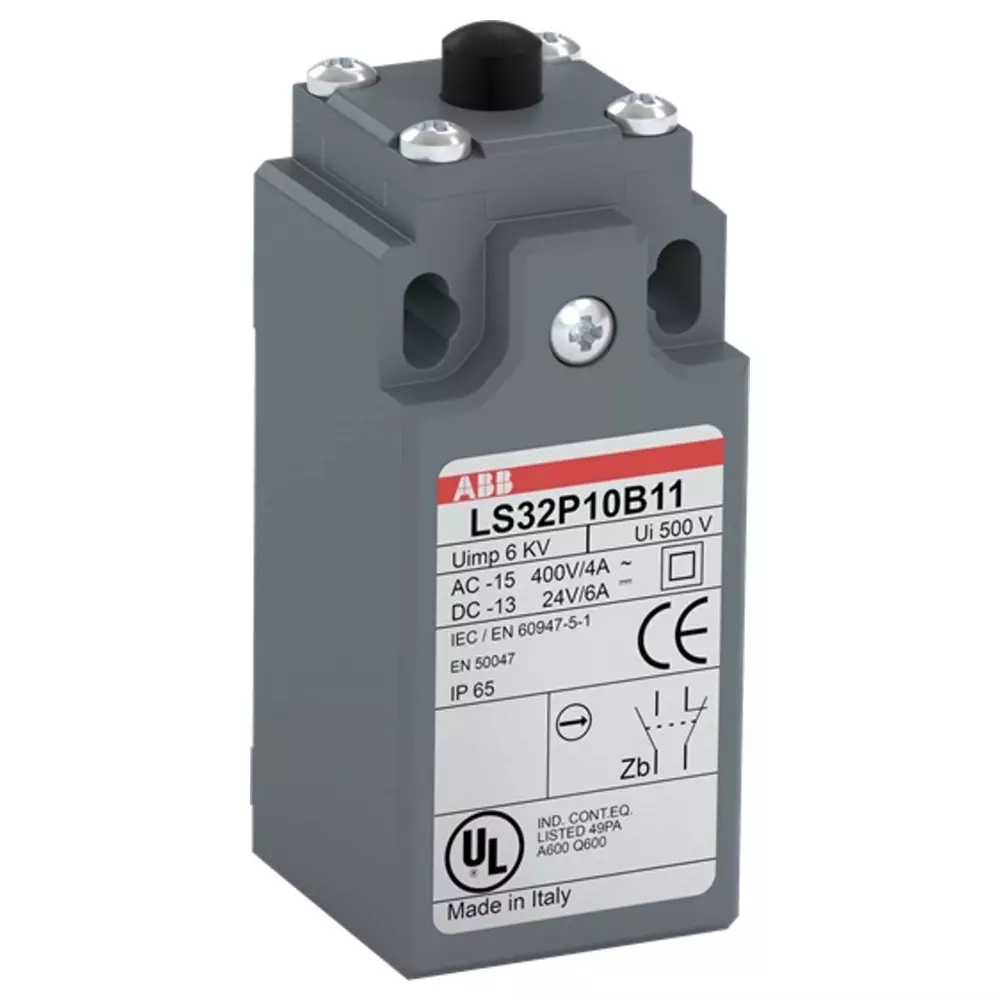 ABB Plunger Limit Switch, 1NO/1NC, IP65, Fibreglass Plastic Housing, 400 V AC ac Max, 1SBV010110R1211