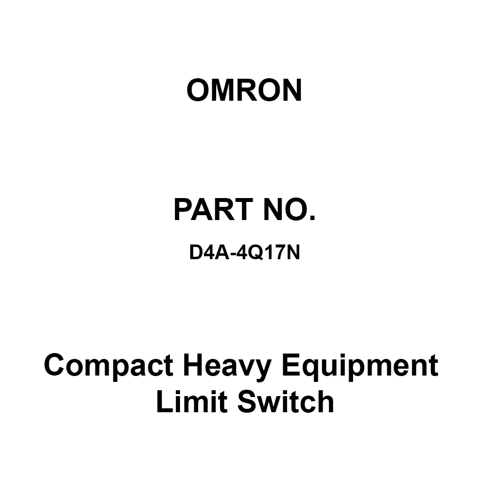 Omron Compact Heavy Equipment Limit Switch 100 mΩ or more DC 500 V, D4A-4Q17N