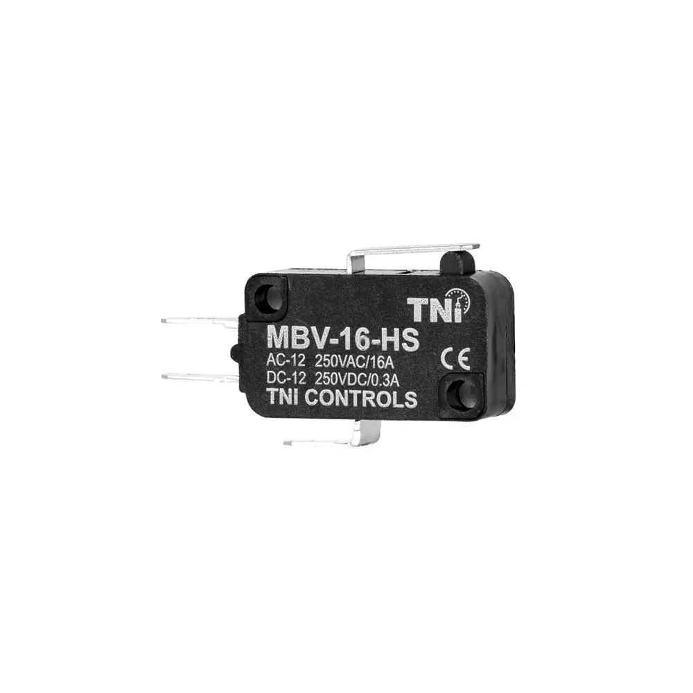TNI Short Hinge Lever Micro Limit Switch High Grade ABS Plastic Body and 1.96 N Operating Force, MBV-16-HS