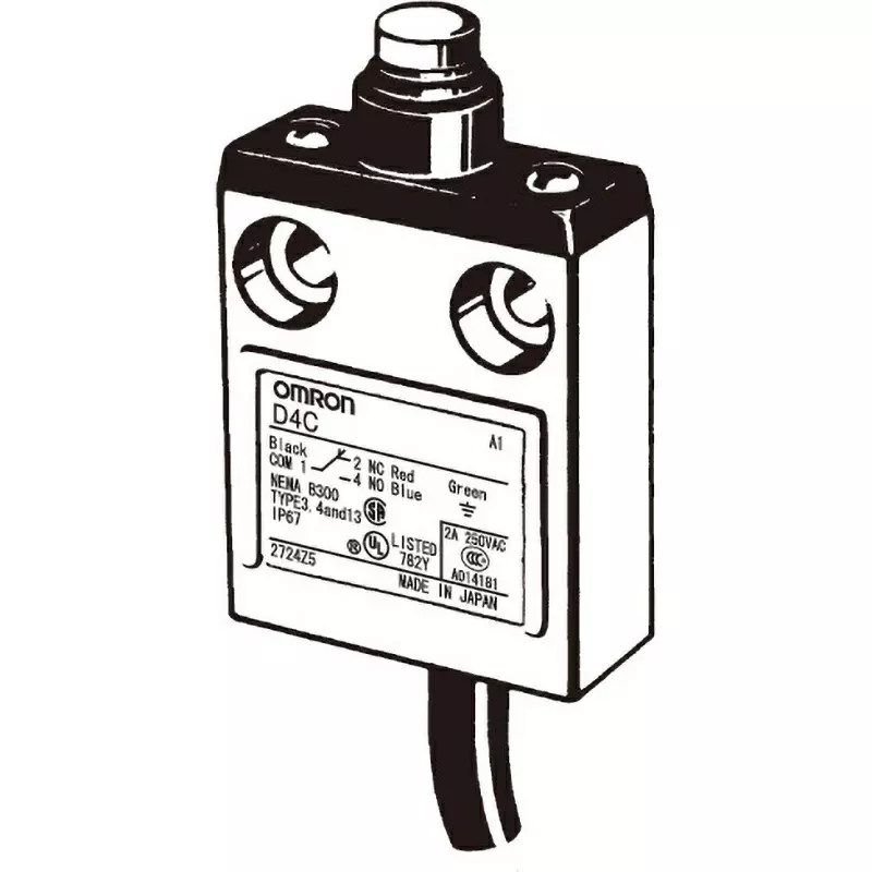 Omron Compact Limit Switch Seal Pin Plunger Type 1c Contact Configuration, D4C-3331
