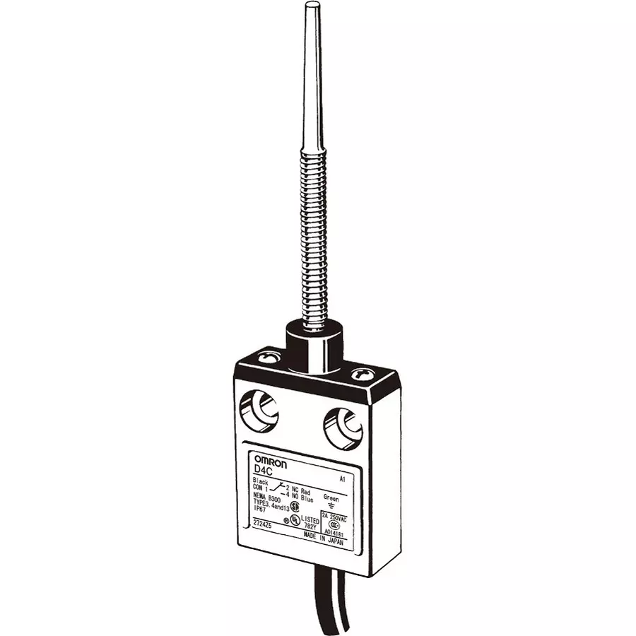 Omron Compact Limit Switch Plastic Rod Type 1c Contact Configuration, D4C-3350