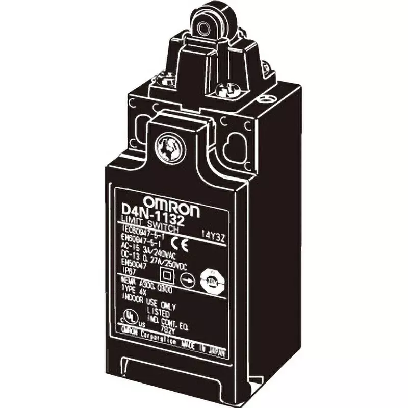 Omron Safety Limit Switch Compact Type 2-Contact Series With Direct Opening Operation, D4N-9132