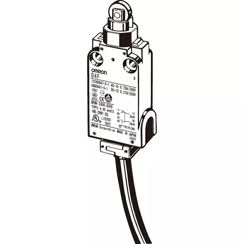 Omron Safety Limit Switch Compact Type 2NC/2NO Contact Configuration, D4F