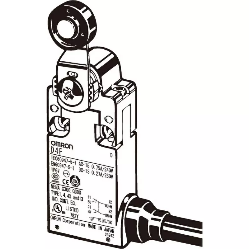 Omron Safety Limit Switch Compact Type, D4F-320-5R