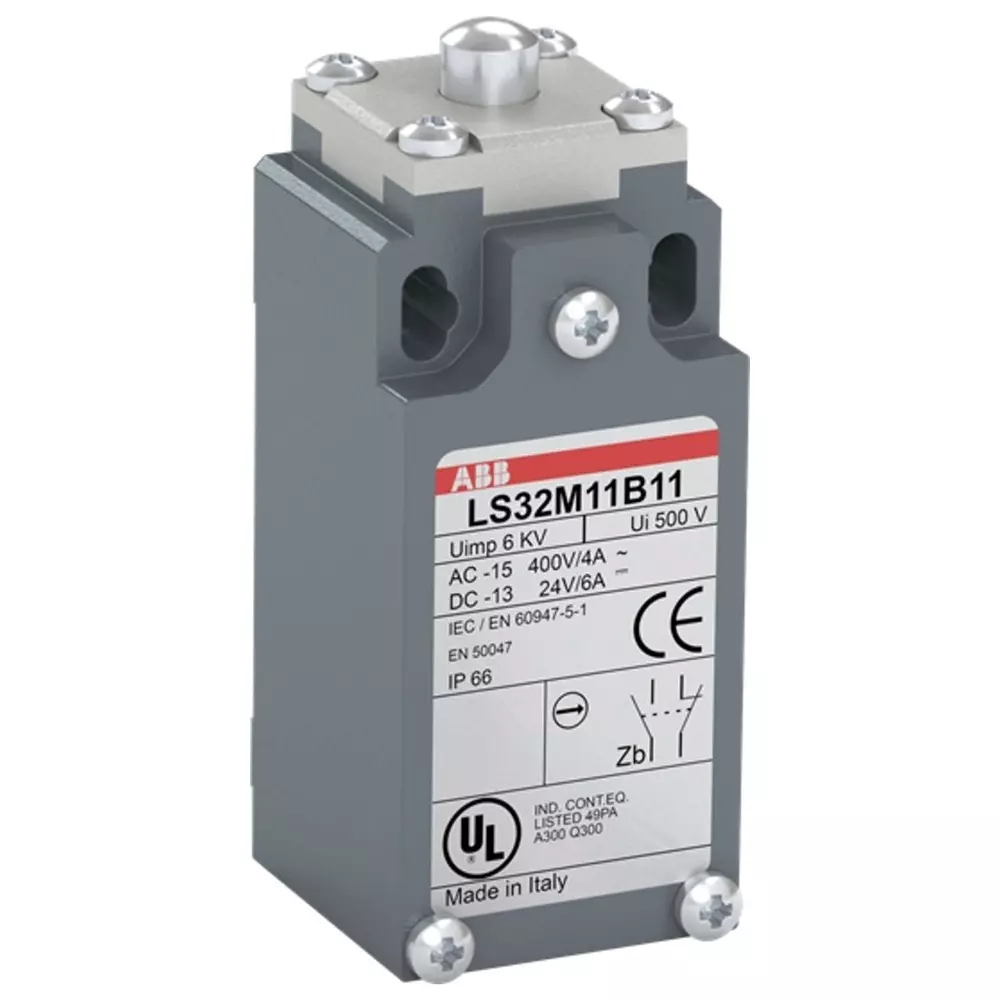 ABB Roller Lever Limit Switch, 1NO/1NC, IP66, Zinc Alloy Housing, 400 V AC ac Max, 1SBV013811R1211