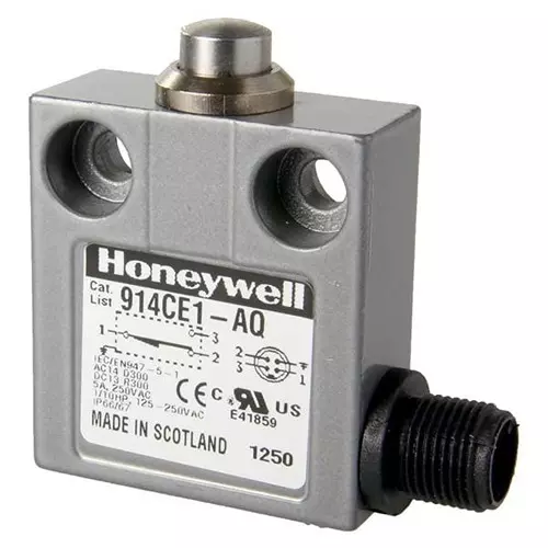Honeywell Limit Switch Non-Illuminated Wire Lead Termination 5 Amp Plunger Actuator 28 V DC, 914CE1-AQ