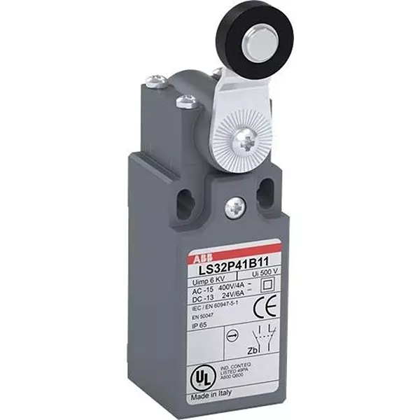 ABB Limit Switch Non-Illuminated Screw Termination 10 Amp Roller Lever Actuator 600 V DC, LS35P41B11
