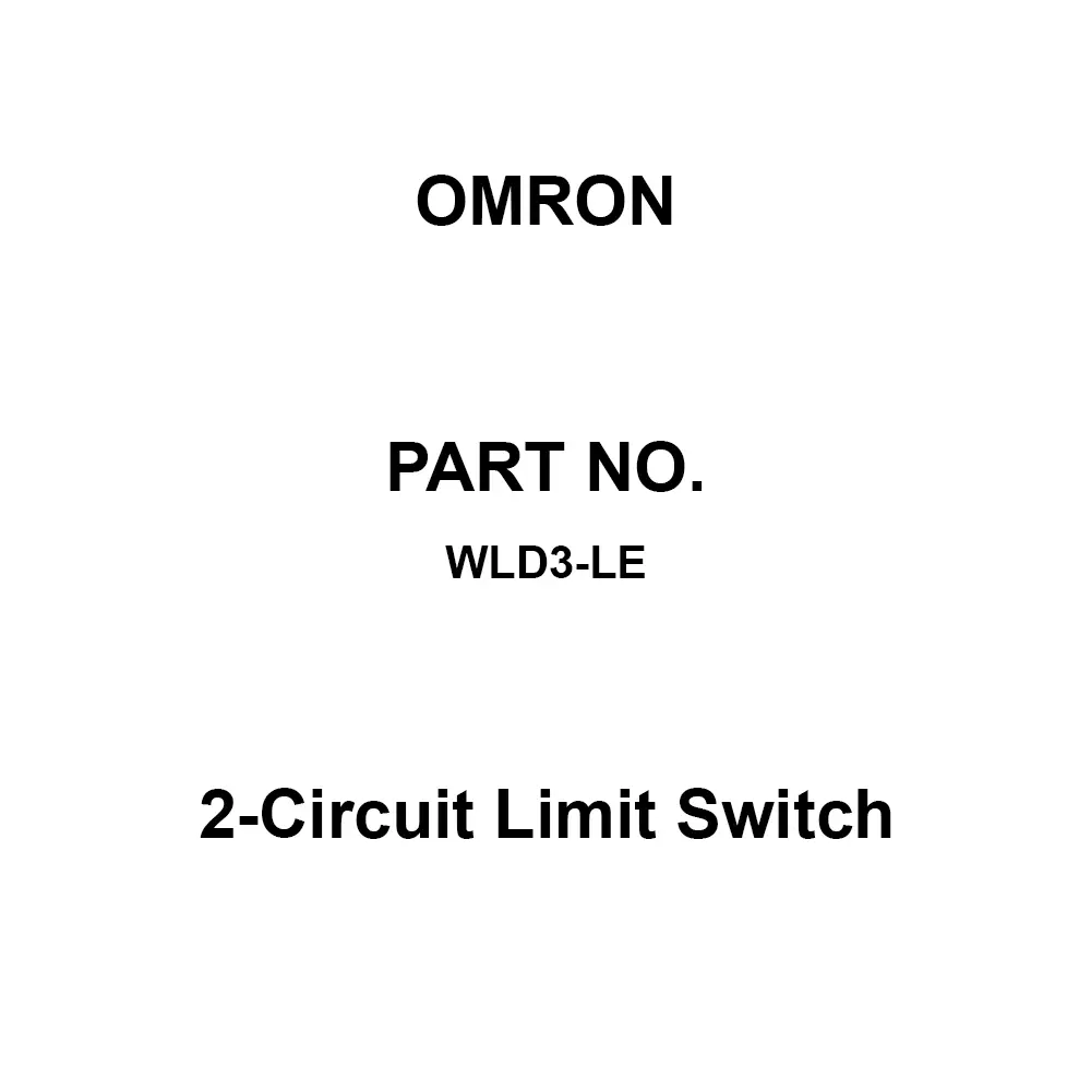 Omron 2-Circuit Limit Switch 100 mΩ Or More with DC 500 V Mega, WLD3-LE