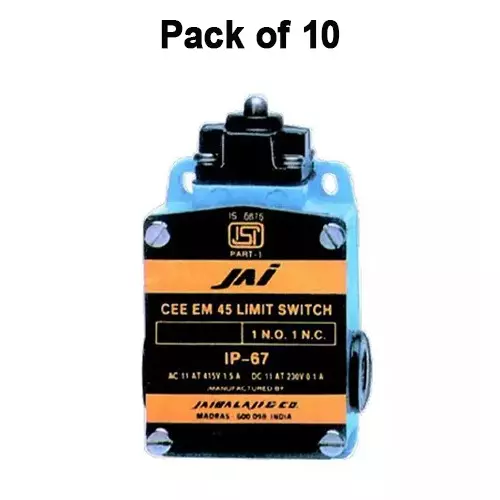 jai-balaji-cee-em-45-series-limit-switch-with-push-rod-snap-action-1no-1nc-contact-10-amp-continuous-current-45-18-pack-of-10