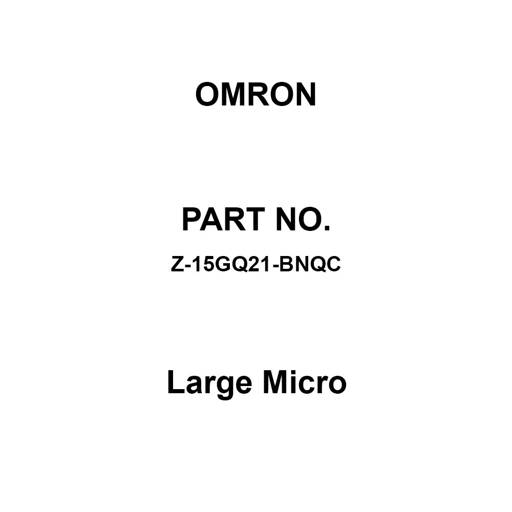 Omron Large Micro Panel Mounting Cross Roller Push Button Type Actuator, Z-15GQ21-BNQC