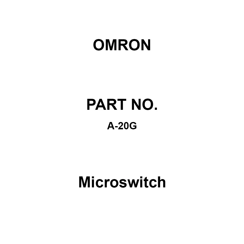 Omron Microswitch 100 mΩ Or More with DC 500 V Mega, A-20G