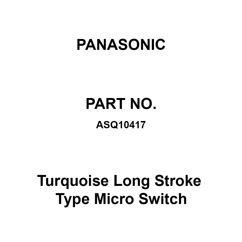 Panasonic Turquoise Long Stroke Type Micro Switch Solder Terminal, ASQ10417