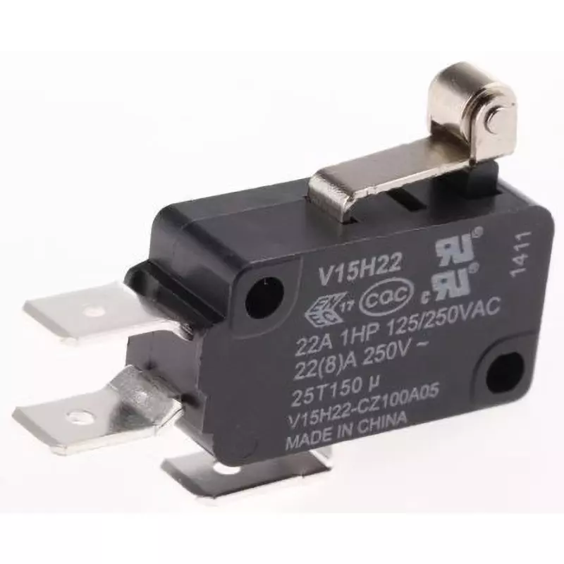 Honeywell Micro Switch 22 Amp @250 Vac Contact Current Rating Short roller lever Actuator Type, V15H22-CZ100A05