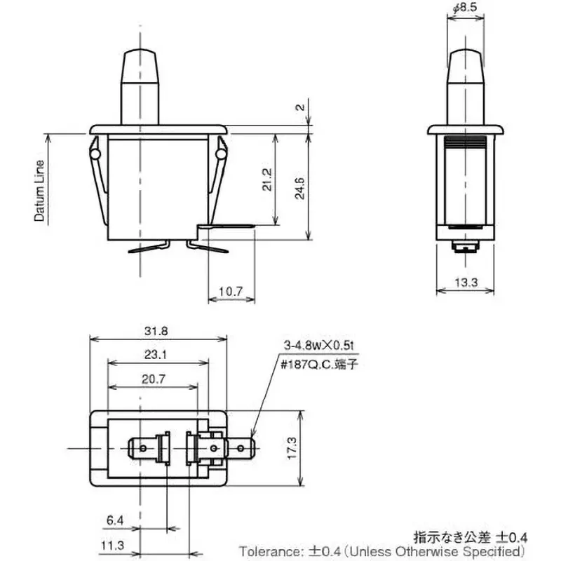 hirose-door-interlock-micro-switch-ac125-to-250-v-rated-voltage-10-a-13-hp-ac125-250-v-rating-ha69-30a