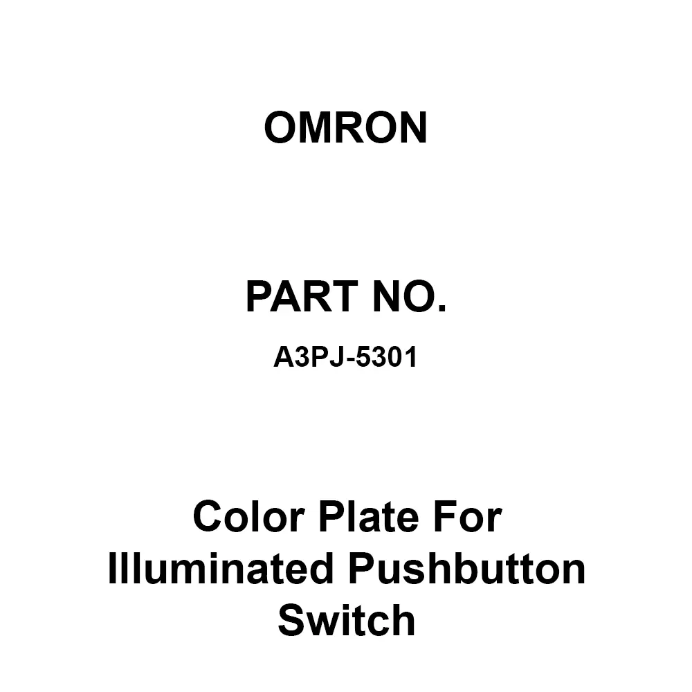 Omron Color Plate For Illuminated Pushbutton Switch, A3PJ-5301