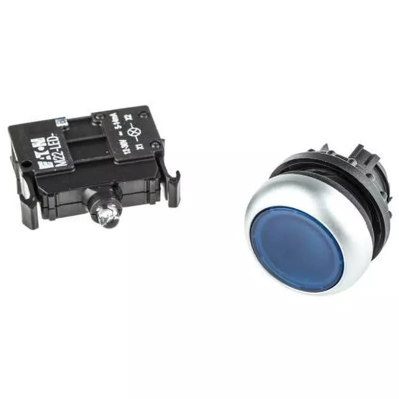 EATON Pushbutton Head [Push] Round / Round illumination type Button Shape 22.0 Cutout Diameter, M22-DL-B+M22-A+M22-LED-B