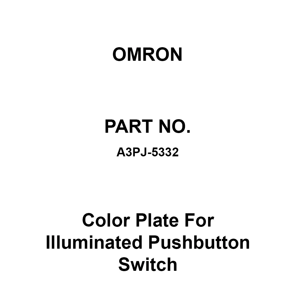 Omron Color Plate For Illuminated Pushbutton Switch, A3PJ-5332