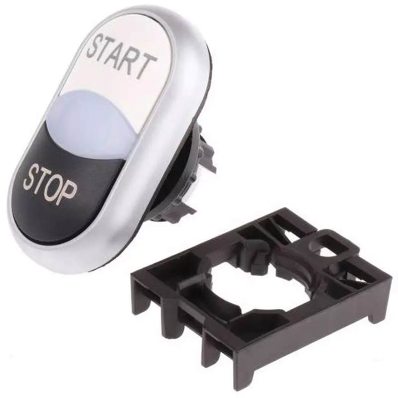 EATON Pushbutton Head [Push] Double / elliptical illumination Button Shape 22.0 Cutout Diameter, M22-DDL-WS-GB1/GB0+M22-A