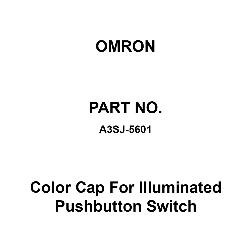 Omron Color Cap For Illuminated Pushbutton Switch, A3SJ-5601