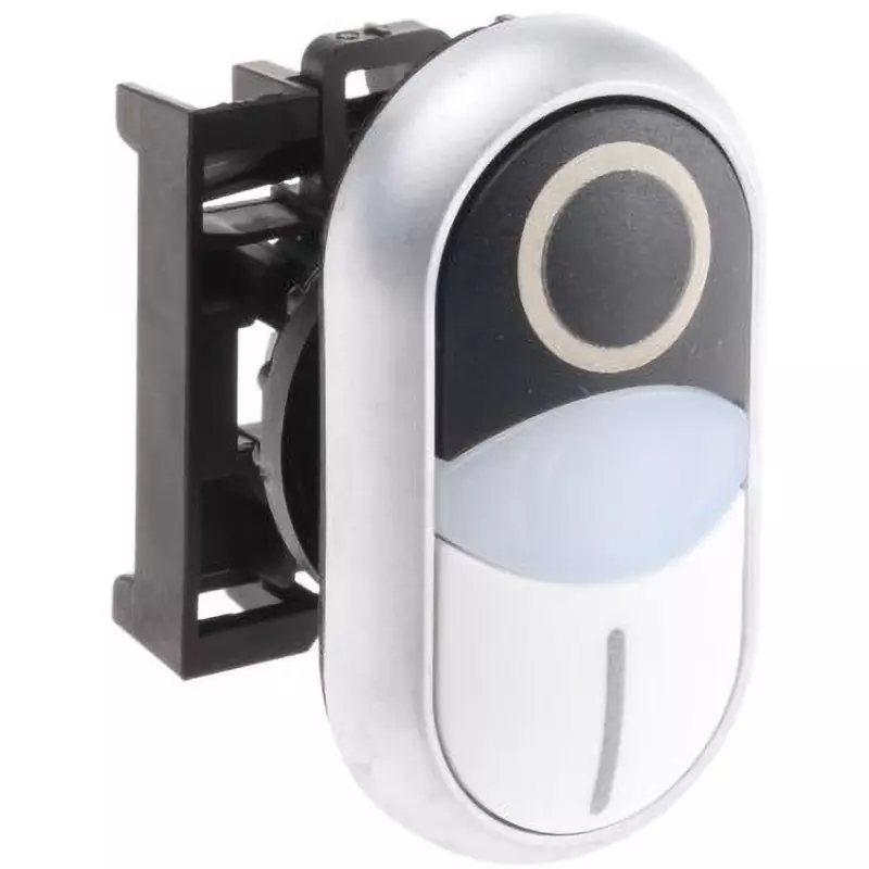 EATON Pushbutton Head [Push] Double / elliptical illumination Button Shape 22.0 Cutout Diameter, M22-DDL-WS-X1/X0+M22-A