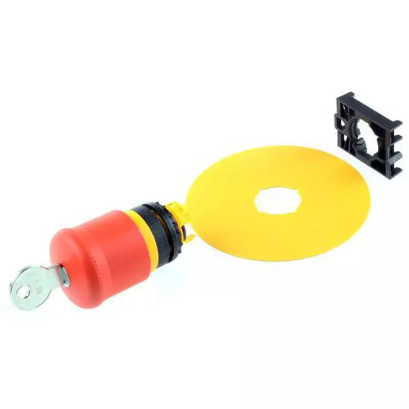 EATON Pushbutton Head [Push] Mushroom type with dome and key switch Button Shape, M22-PVS+M22-A+M22-XAK
