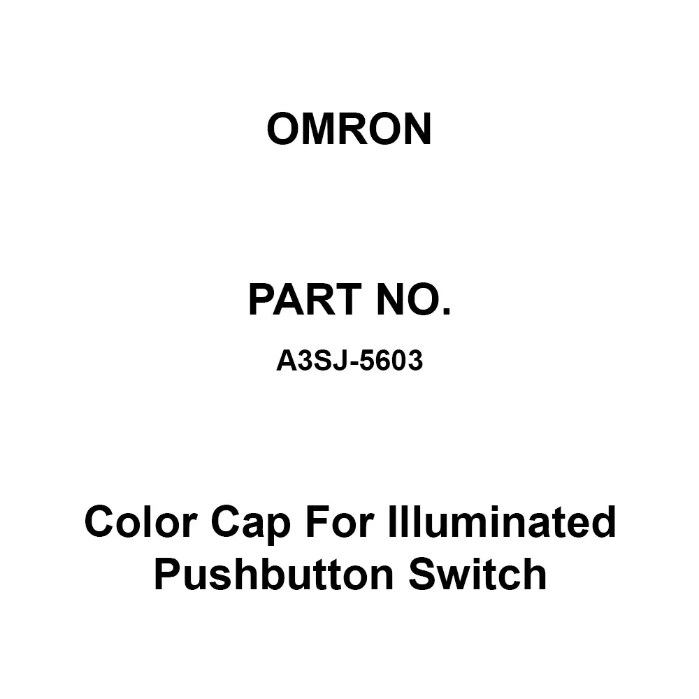 Omron Color Cap For Illuminated Pushbutton Switch, A3SJ-5603